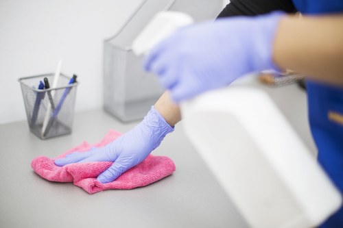 Local cleaner carrying out routine household cleaning in Islington