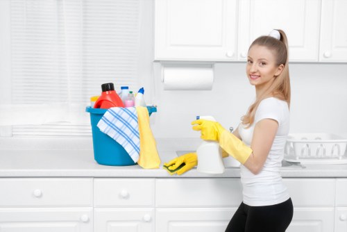 Local cleaner handling dusting and floor care in an Islington property