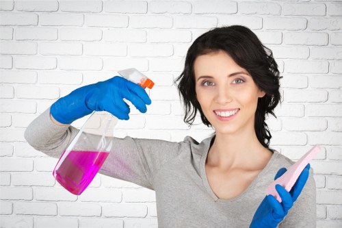 Local carpet cleaner treating a carpet in an Islington property